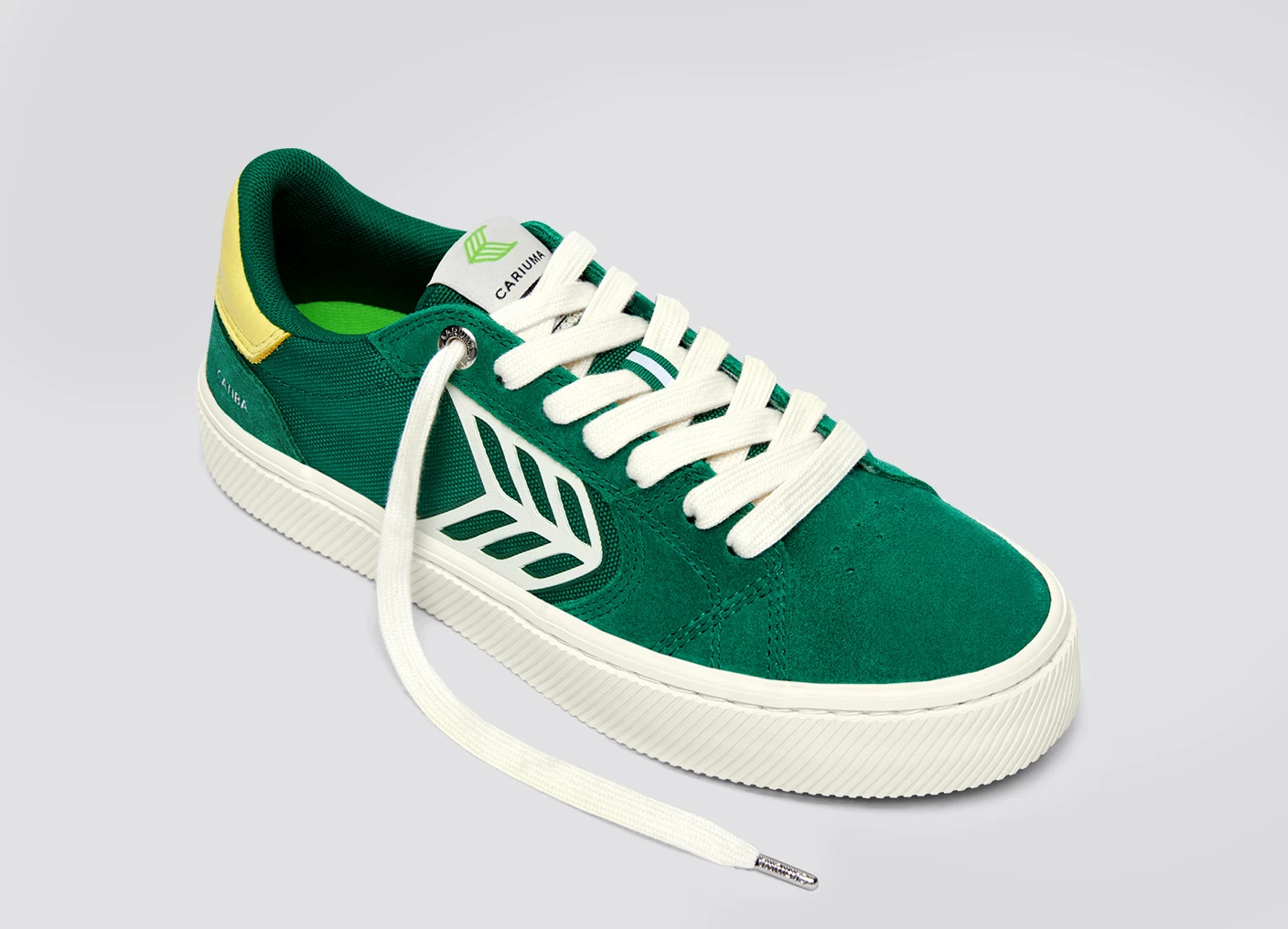 CATIBA PRO 2.0 Forest Green Suede and Cordura Ivory Logo Lemonade Sneaker