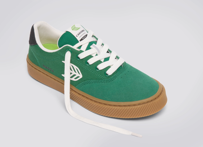 NAIOCA Stripe Suede and Canvas Lush Green