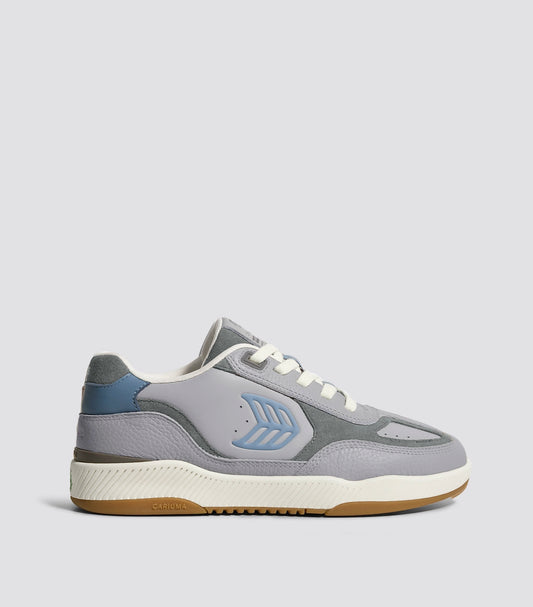 Skategoat C25 Onyx Grey Leather Faded Denim Logo Charcoal Grey Sneaker