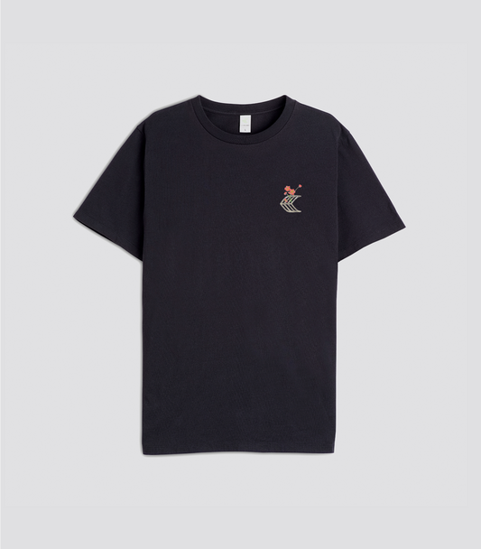 T-Shirt Black Floral Skateboard